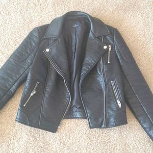 Leather motorcycle jacket